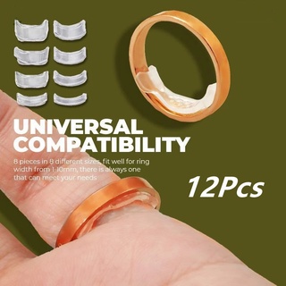 12pc/set Invisible Clear Ring Size Adjuster For Loose Rings / Transparent  Ring Sizer With 2-10mm Sizes / High Quality Jewelry Fit Reducer Guard