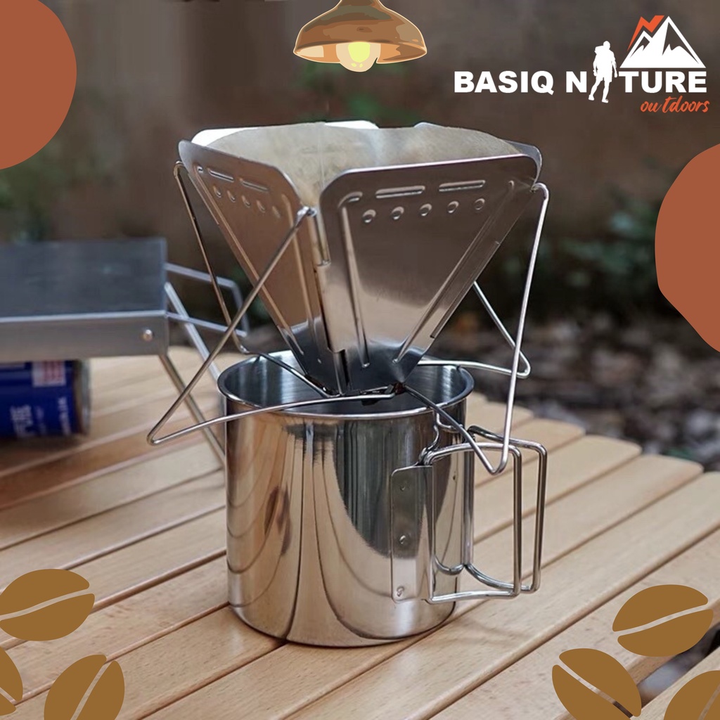 BasiqNature Stainless Steel Coffee Dripper Holder Foldable Coffee ...