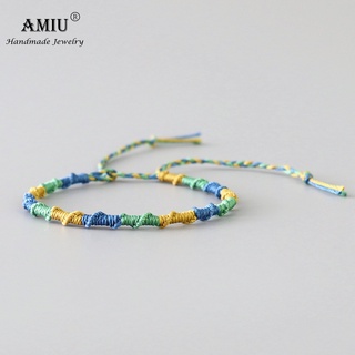 Handmade Waterproof Woven Wax Thread Wrap Bracelet Simple Rope