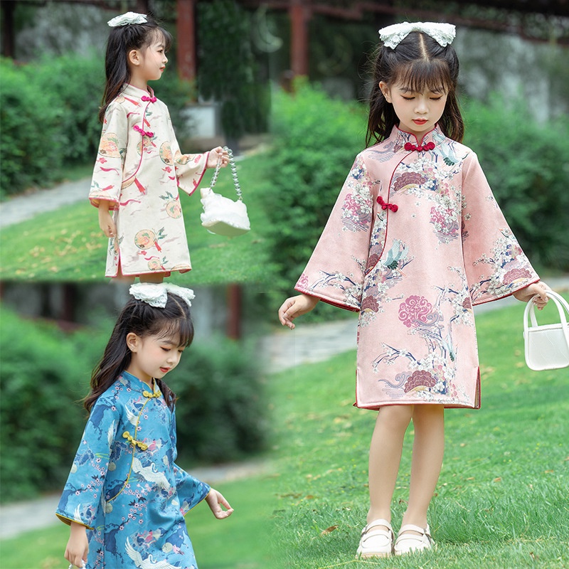 Cheongsam Long Sleeve Princess Dress 2024 Chinese New Year Dragon Year   C303cd6078ff5c8496d294381f0567d7