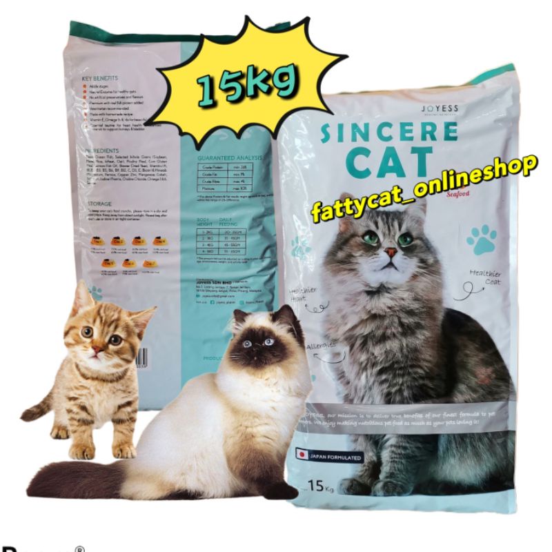 JOYESS SINCERE CAT 15KG Cat Food for kitten and adult (makanan kucing ...