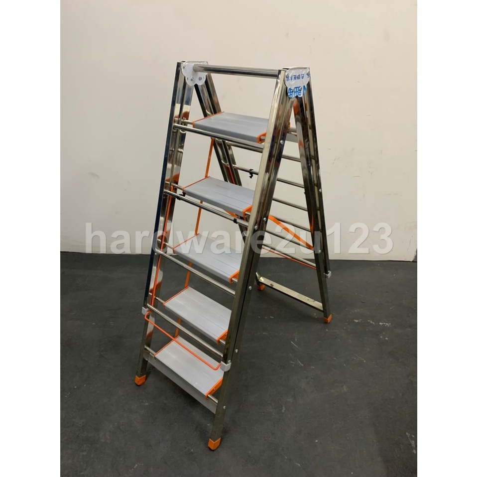 5 Step Multipurpose Stainless Steel Folding Ladder Cloth Hanger Drying ...