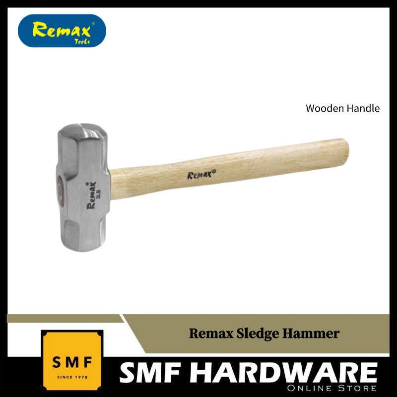 2LB Remax Sledge Hammer with Wooden Holder ; Penukul Shopee Malaysia