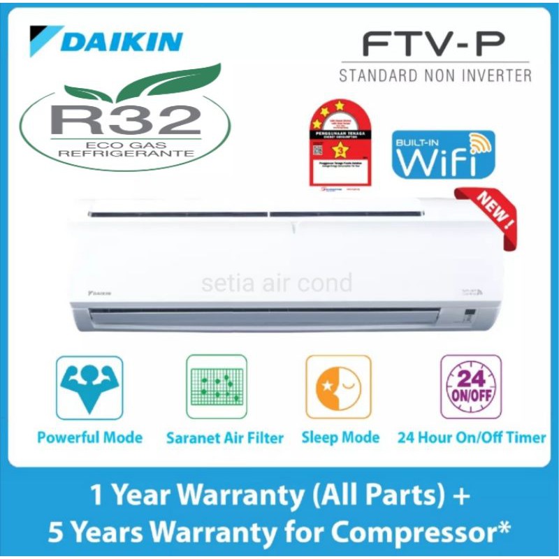 Daikin R32 1 0hp Standard Non Inverter Air Conditioner Ftv P Model