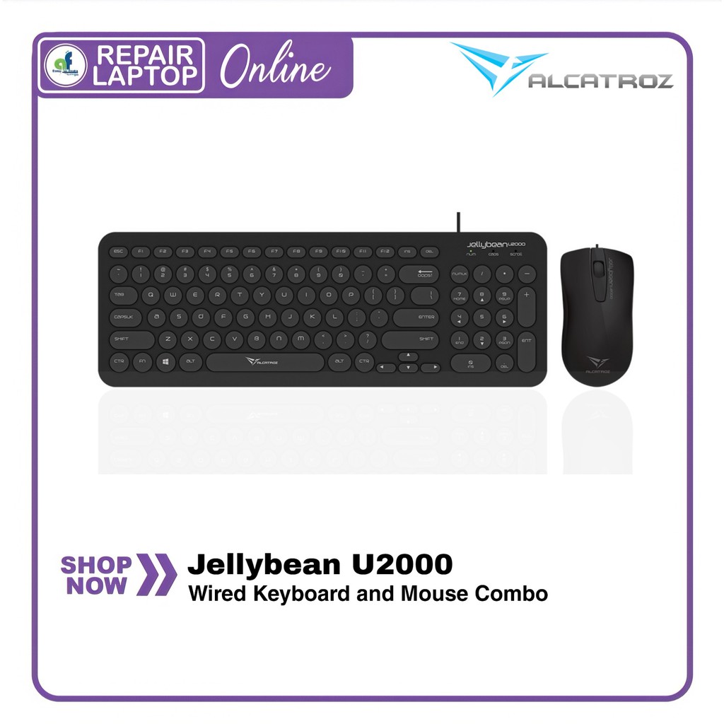 (READY STOCK) ALCATROZ JELLYBEAN U2000 USB WIRED KEYBOARD & MOUSE COMBO ...