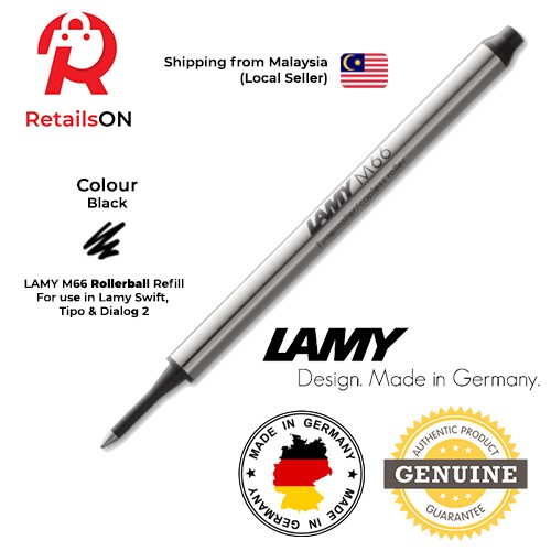 LAMY M66 Rollerball Pen Refill (M/B) Black / Capless Roller Ball Pen