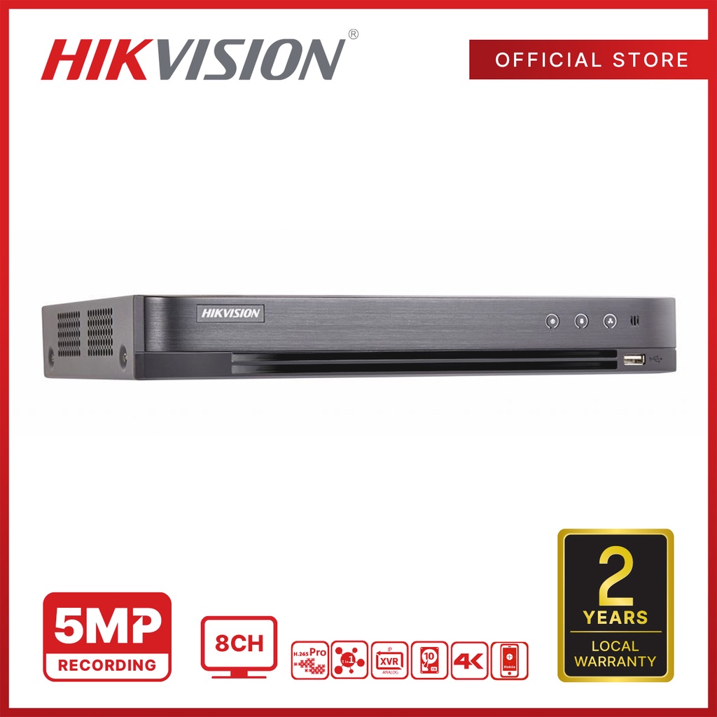 Hikvision iDS-7208HUHI-M2S 8CH 5MP H.265 Deep Learning Audio Turbo HD 5 ...