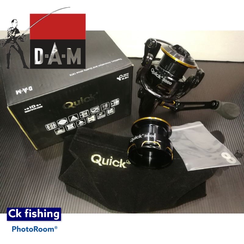 Dam Quick SW Saltwater Spinning Fishing Reel Size 2000 / 3000 / 4000 (Extra  Spool) / Mesin Pancing / Bottom & Casting