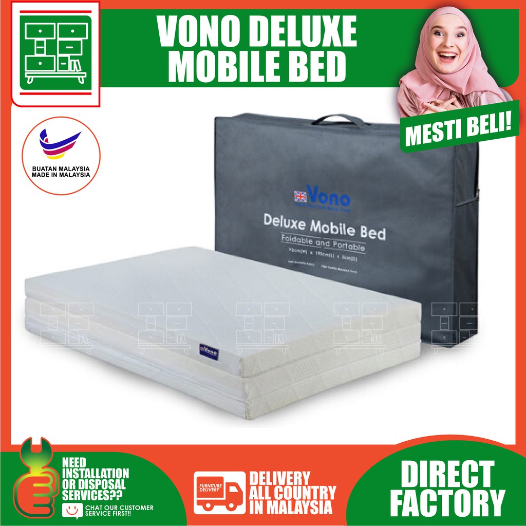 VONO Mobile Bed / Single Foldable Mattress / AntiDust Mite / Portable