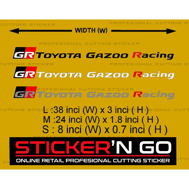 STICKER CUTTING CUSTOM TOYOTA GAZOO RACING DESIGN | Shopee Malaysia