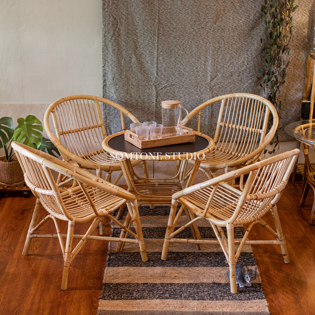 Wicker chair and table set hot sale