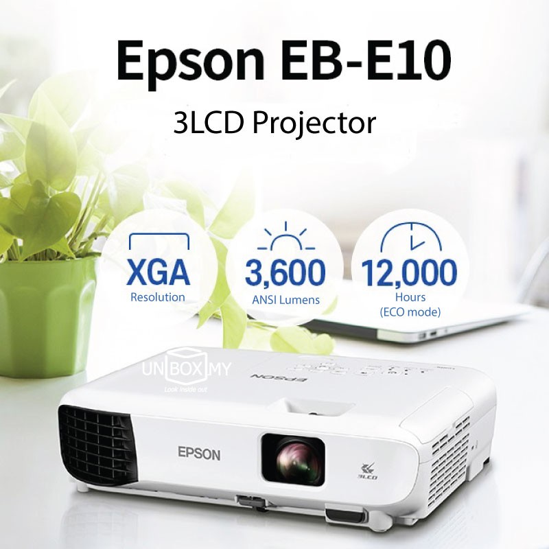 EPSON EB-E10 EB-X41 EB-X06 EB-X51 EB-W51 Lumens 3LCD Projector