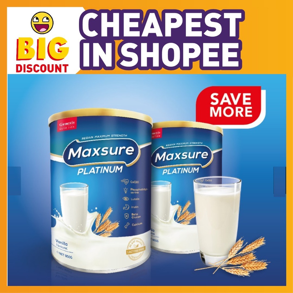 [DISCOUNT PHARMACY] [TwinPack] Maxsure Platinum - Vanilla (850g X 2tins ...