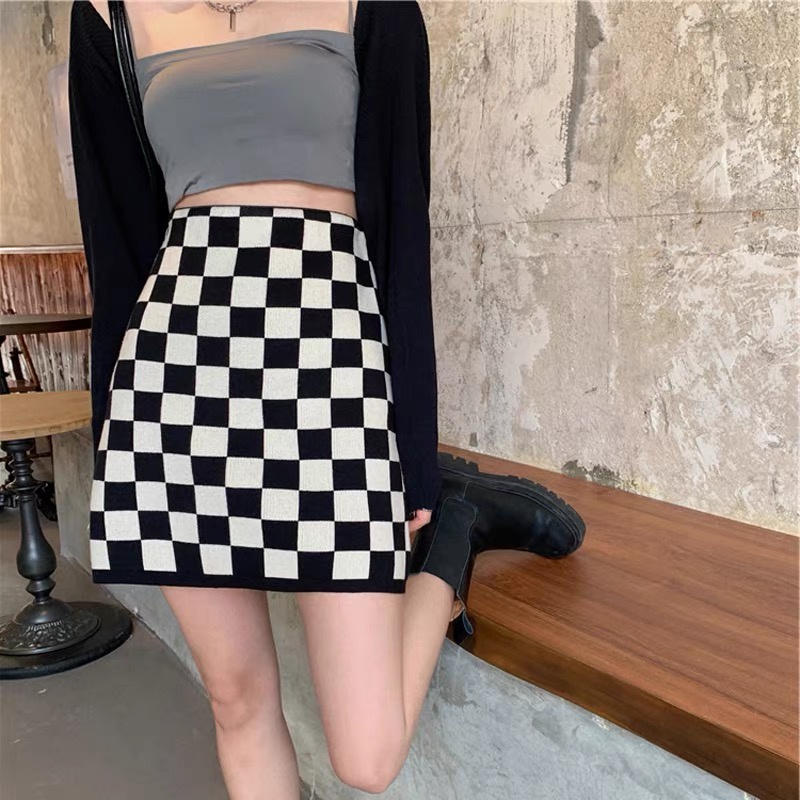 Checkered shop skirt shopee