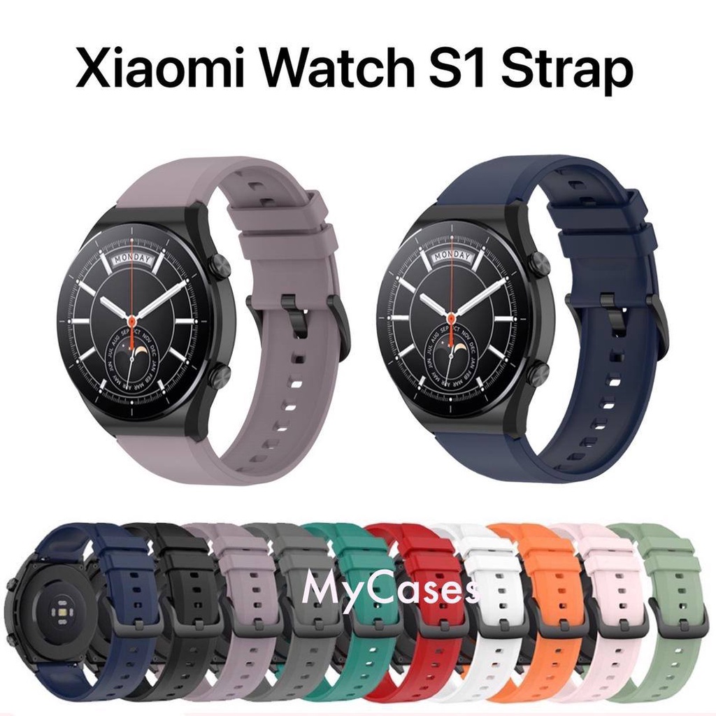 Yikamosi Cinturino Compatibile con Xiaomi Watch S1 Active,22MM Sgancio rapido Silicone Chiusura in acciaio inossidabile Cinturino di Ricambio per Xiaomi Watch S1 Active/Watch Color,Arancia