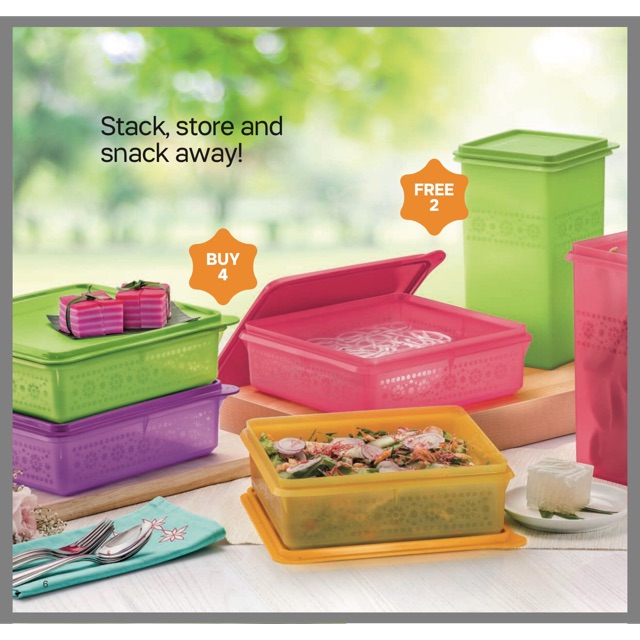 TUPPERWARE Mosaic (7pcs) Snack Stor + Keeper + Bread Saver