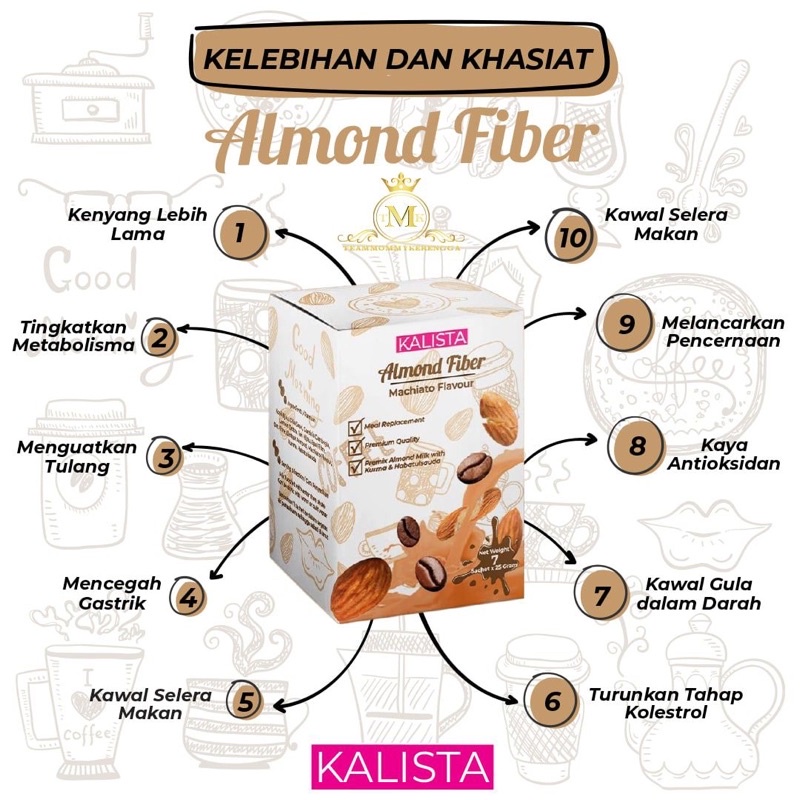 KALISTA ALMOND FIBRE COFFEE FLAVOUR MEAL REPLACEMENT 100 HQ Shopee