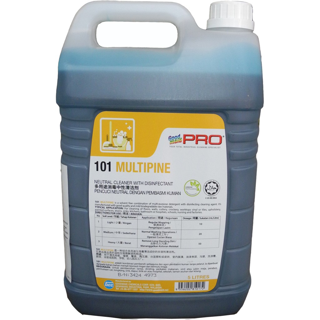 GOODMAID GMP 101 MULTIPINE- 5L Neutral Multi-Cleaner with Disinfectant ...