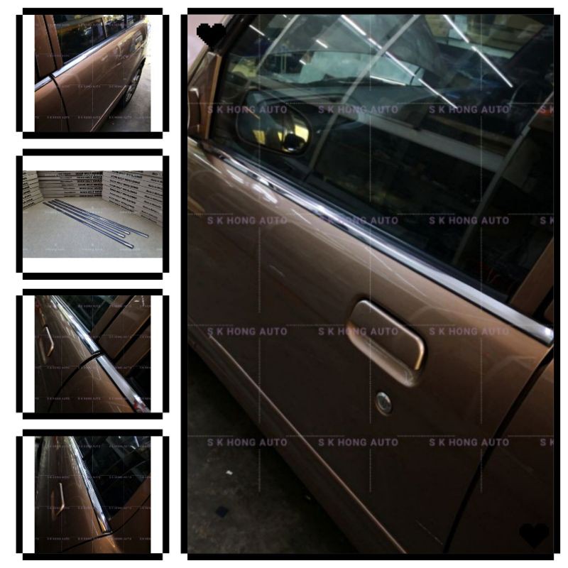 perodua kelisa door window trim chrome caver / door molding chrome