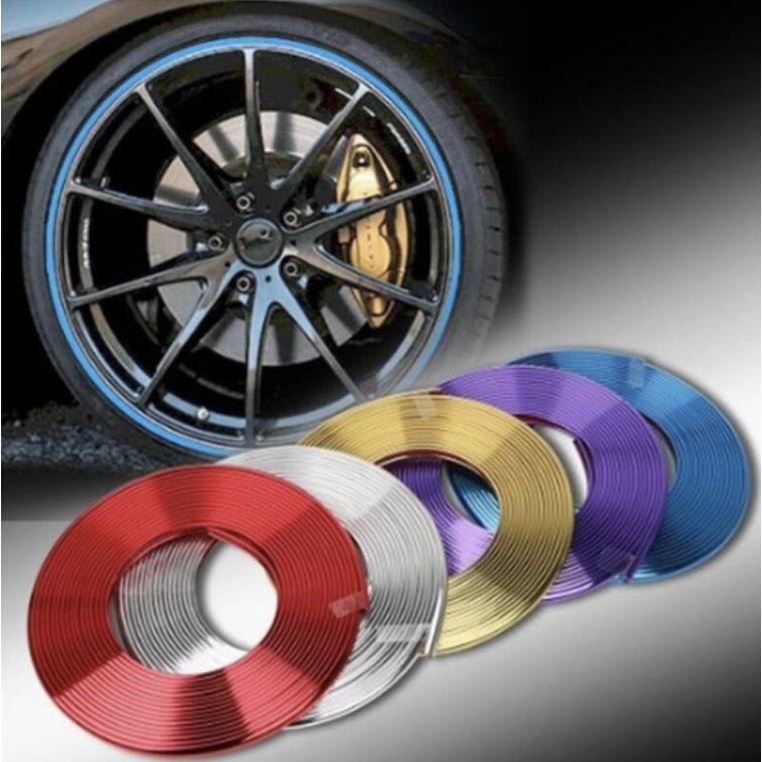 8M Car Wheel Rim Sticker Chrome Wheel Decoration Auto Tire Rims Plated ...