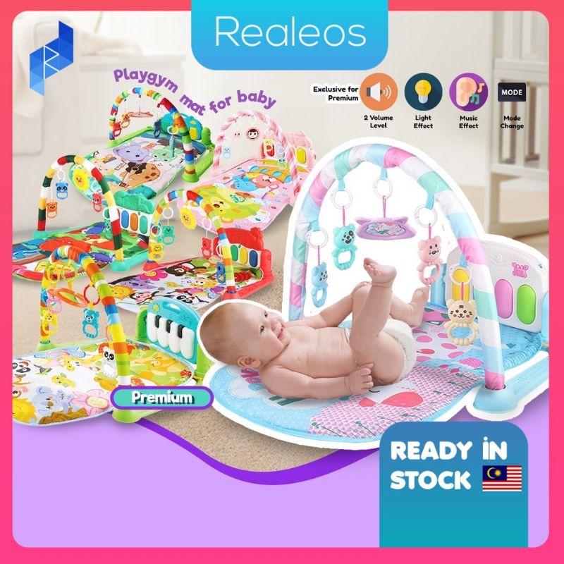 888Baby Kick Play Musical Playmat Playgym Piano Newborn Kids Toy Dino