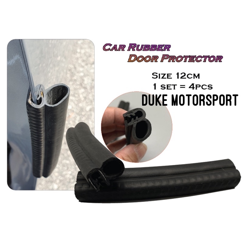 Car Door Rubber Protector Guard Trim Seal Lip Deflector Black 4 pcs