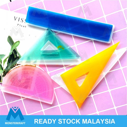 Ruler Triangle Protractor Silicone Mold, Stationery Ruler, Scale ...