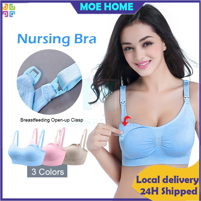 𝐑𝐄𝐀𝐃𝐘𝐒𝐓𝐎𝐂𝐊- Padded Nursing Bra Cotton Breastfeeding Bra