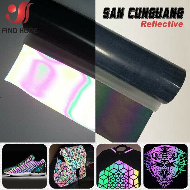 Colorful Htv Rainbow Reflective Heat Transfer Textile Vinyl for