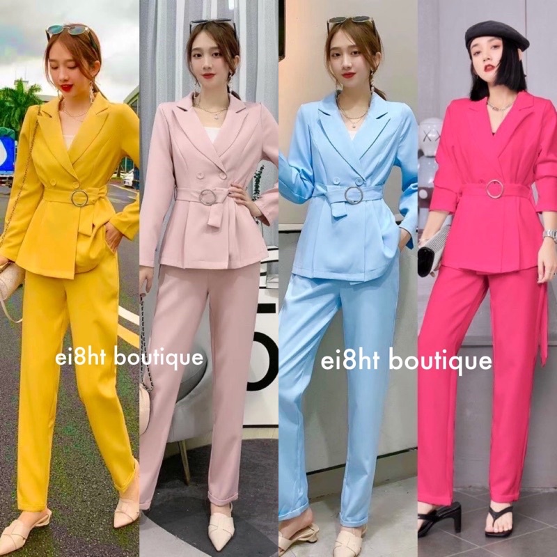 [Ready Stock]Women Formal Thick Blazer Long Sleeve + Long Slack Pants ...