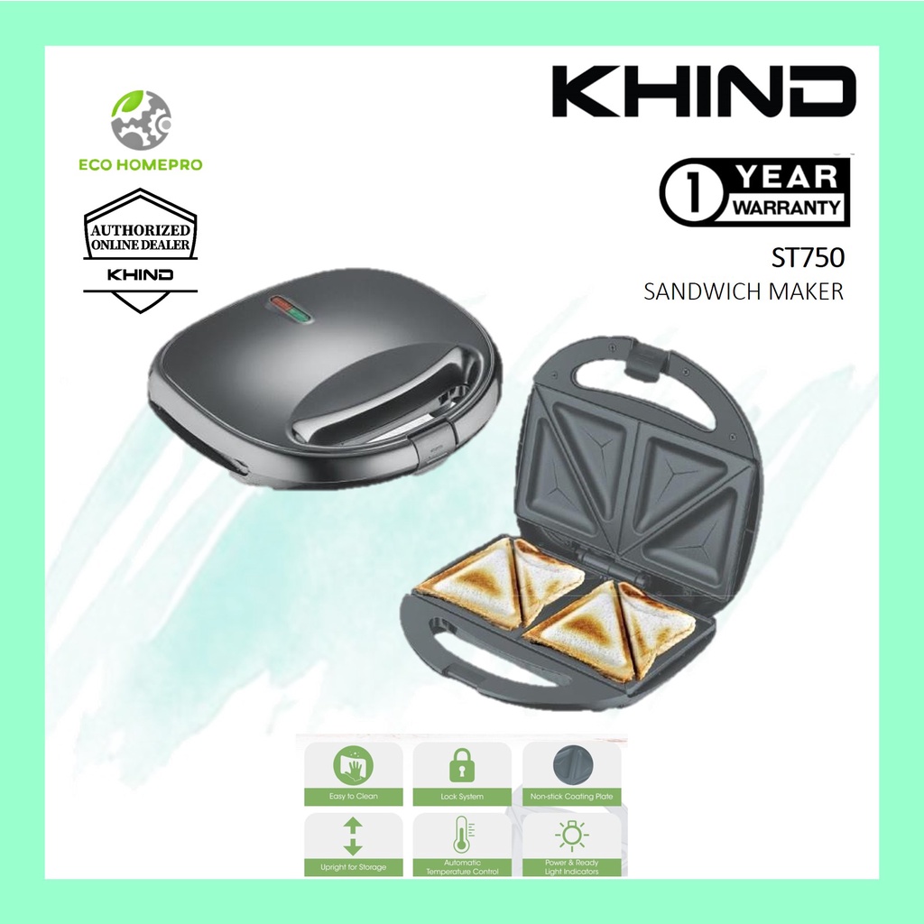 Khind Sandwich Toaster ST750 Pembakaran Roti Sandwish (Replacement ...