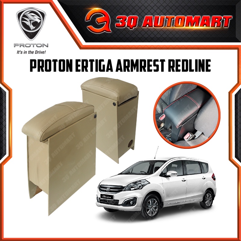 PVC Red Line Arm Rest Armrest Console Box For Proton Ertiga Shopee