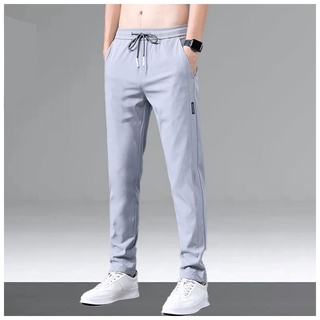 Ready Stock Men's Casual Pants Fashion sport Pant long Pants Chinos Elastic  Cotton Black Gray SIZE Pants 28-38