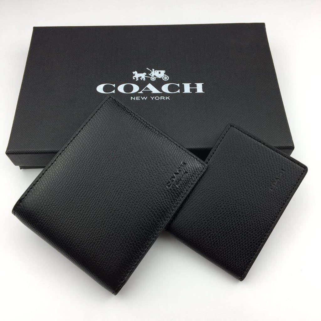 Black coach wallet mens on sale