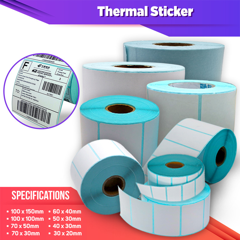 500pcs Thermal Sticker Paper , Barcode Sticker , Label Stcker for ...