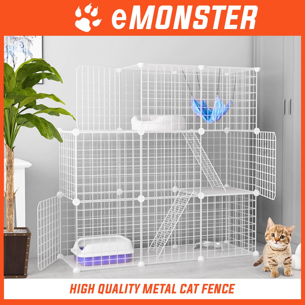 DIY Pet Fence Dog Cat Rabbit Cage House Kennel Mansion Playpen Plastic ...