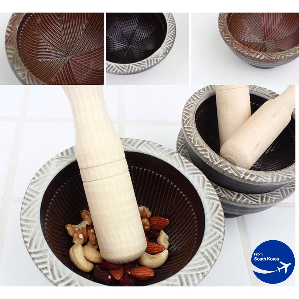 Korean Yeoju Hand Made Ceramic Mortar & Pestle Set Shopee Malaysia