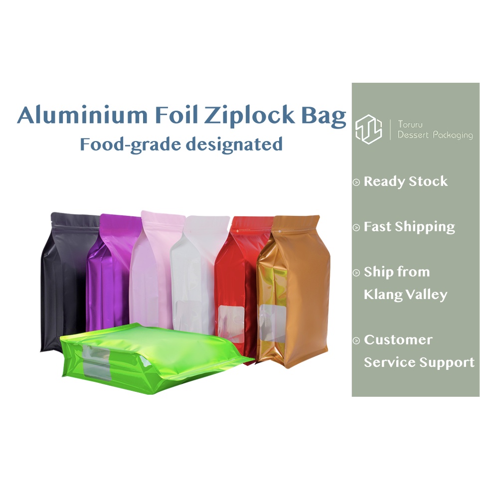 Aluminium Foil Ziplock bag with Side Window Dry Food Bag Coffee Tea