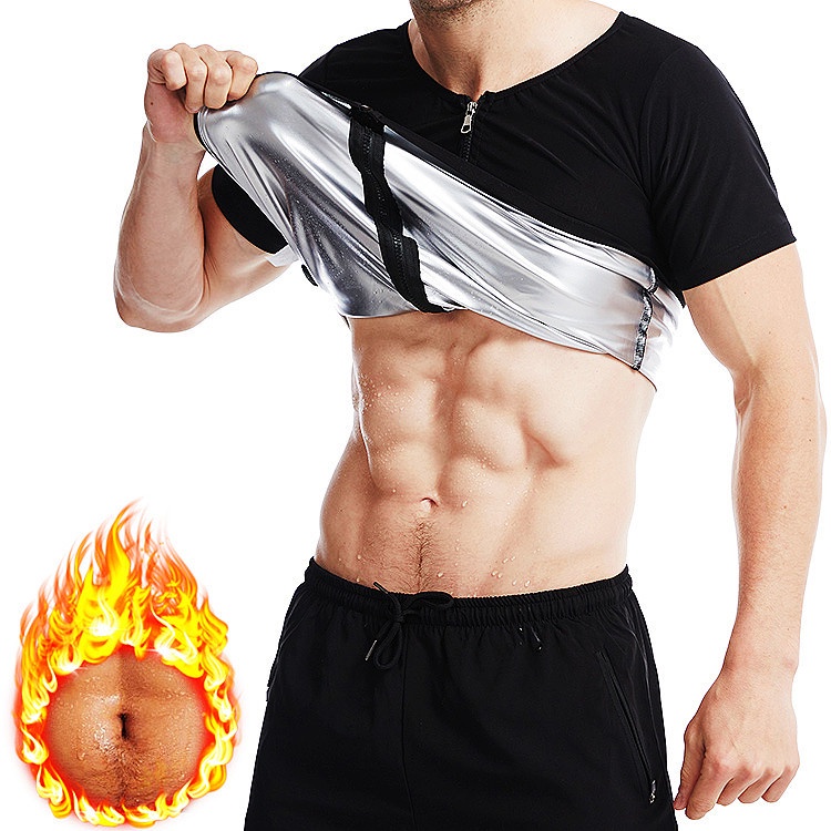 Mens Body Shaper Polymer Sweat Vest Waist Trainer Slimming Workout Shapewear  Sauna Suit Gym Fitness Top