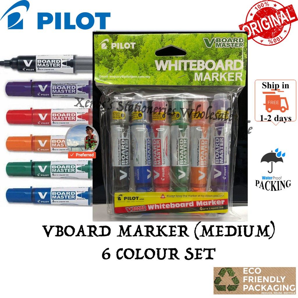 PILOT VBOARD MARKER MEDIUM POINT 6PCS SET (READY STOCK / 100 ORIGINAL) Shopee Malaysia