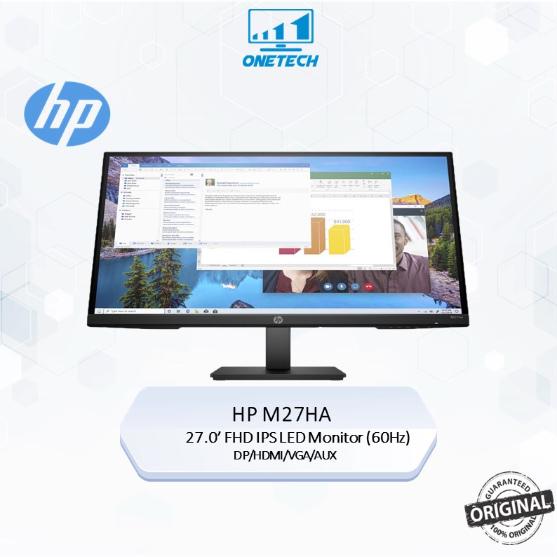 HP M27HA FHD IPS 60Hz LED Monitor (DP/HDMI/VGA/AUX) Shopee Malaysia