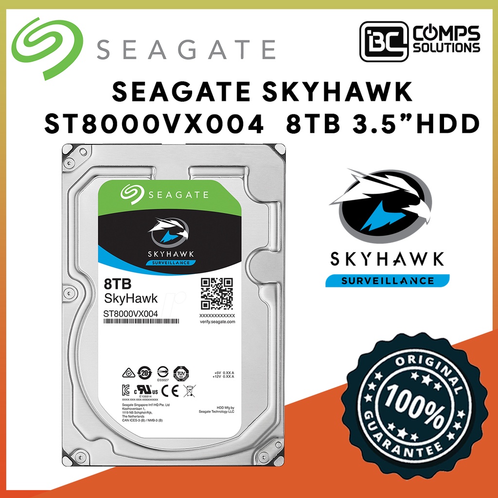 Seagate 8TB SKYHAWK Surveillance CCTV Hard Disk HDD Drive 3.5 ...