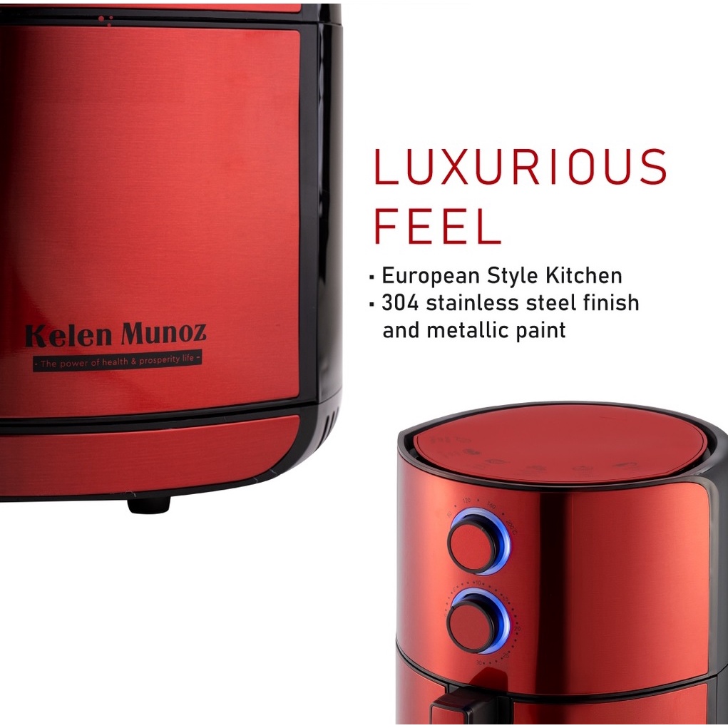 MMX Kelen Munoz K7S Sirocco Steel 3D Ecoheal Non Stick Home Kitchen XL-Plus Air Fryer 5.5L Multi Cooker