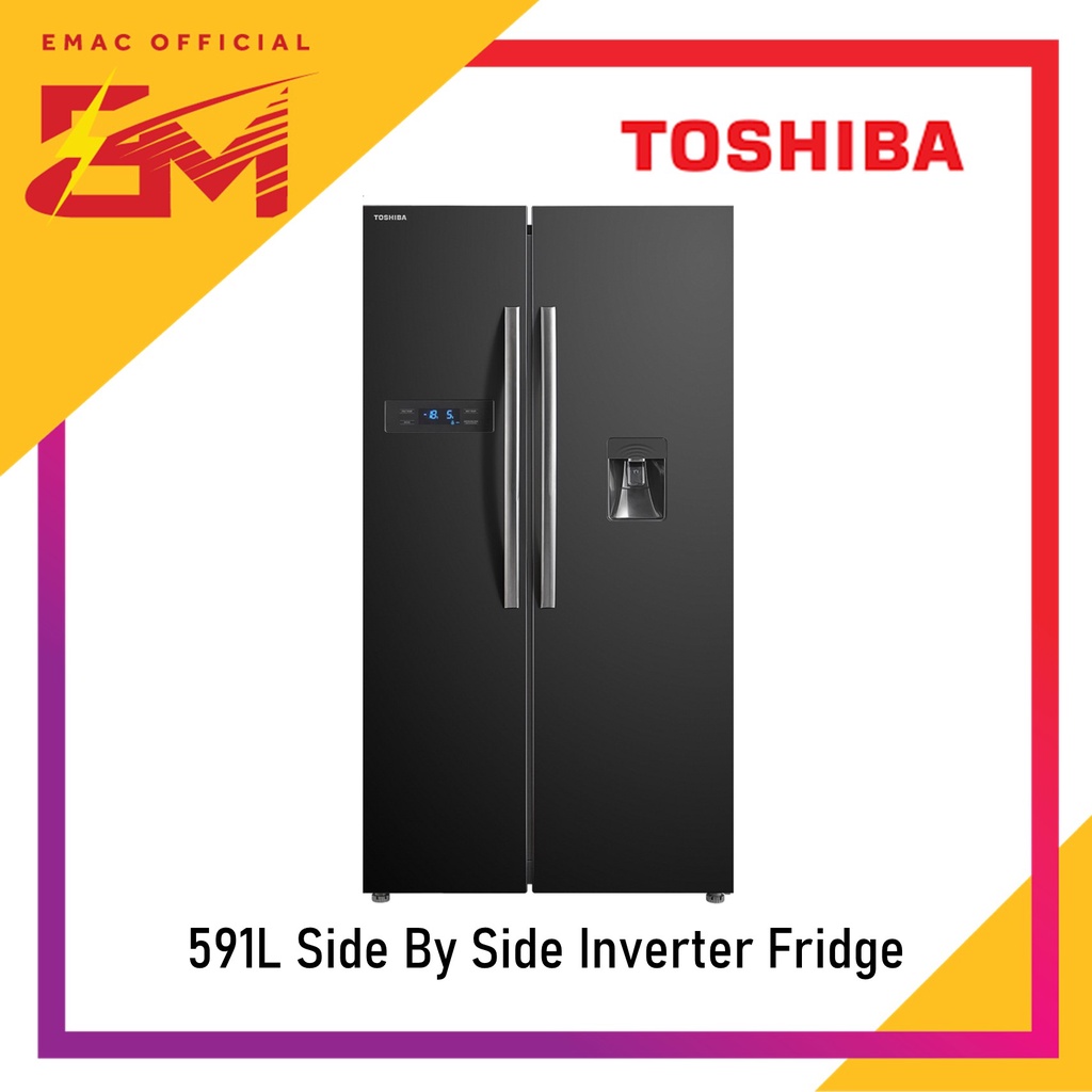 Toshiba Side By Side Inverter Refrigerator Dual Inverter (591L) RS682WE