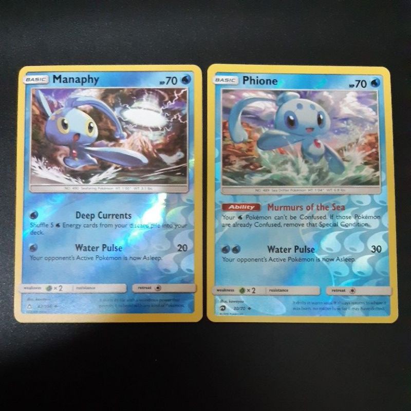 Pokemon Card TCG: Manaphy 42/156 & Phione 30/70 Set -2cards (REVERSE ...
