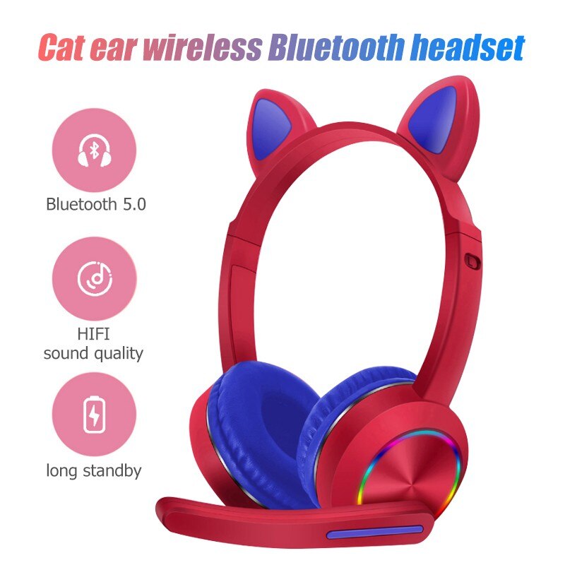 Audifonos cat ear headphones hot sale