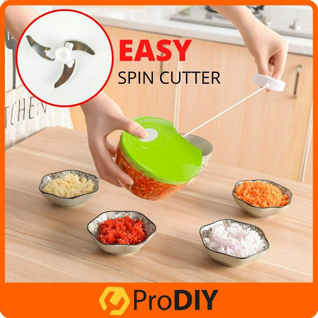 Easy Spin Cutter Mini Manual Hand Powered Food Processor Vegetable
