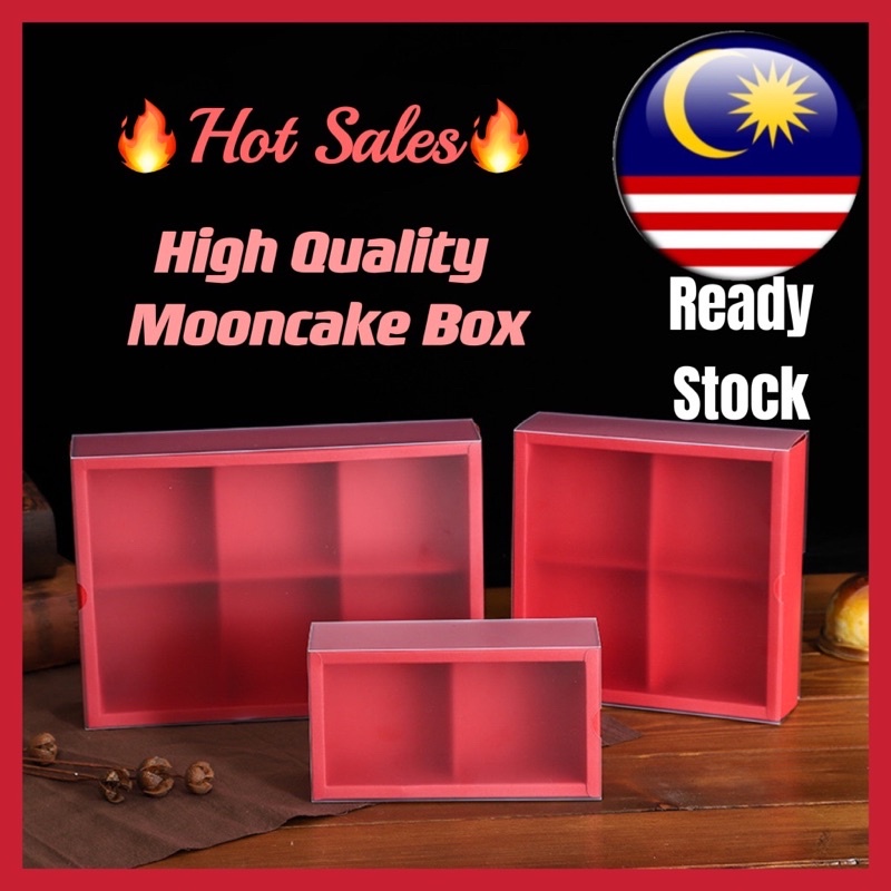 Mooncake Packaging Box 2/4/6 holes 10pcs Mooncake Box Pastry Box Kotak ...