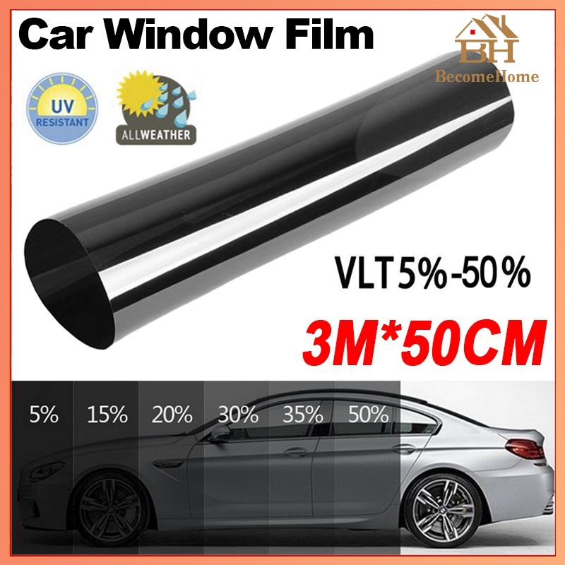 50cm X 3m VLT Car Window Film Sun Shade DIY Magic Tinted Films for Car UV Protector Foils