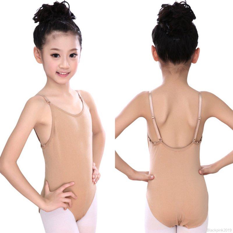 Children Sexy Seamless Camisole Skin Color Gymnastics Leotard